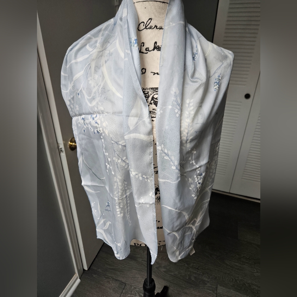Basha blue floral scarf